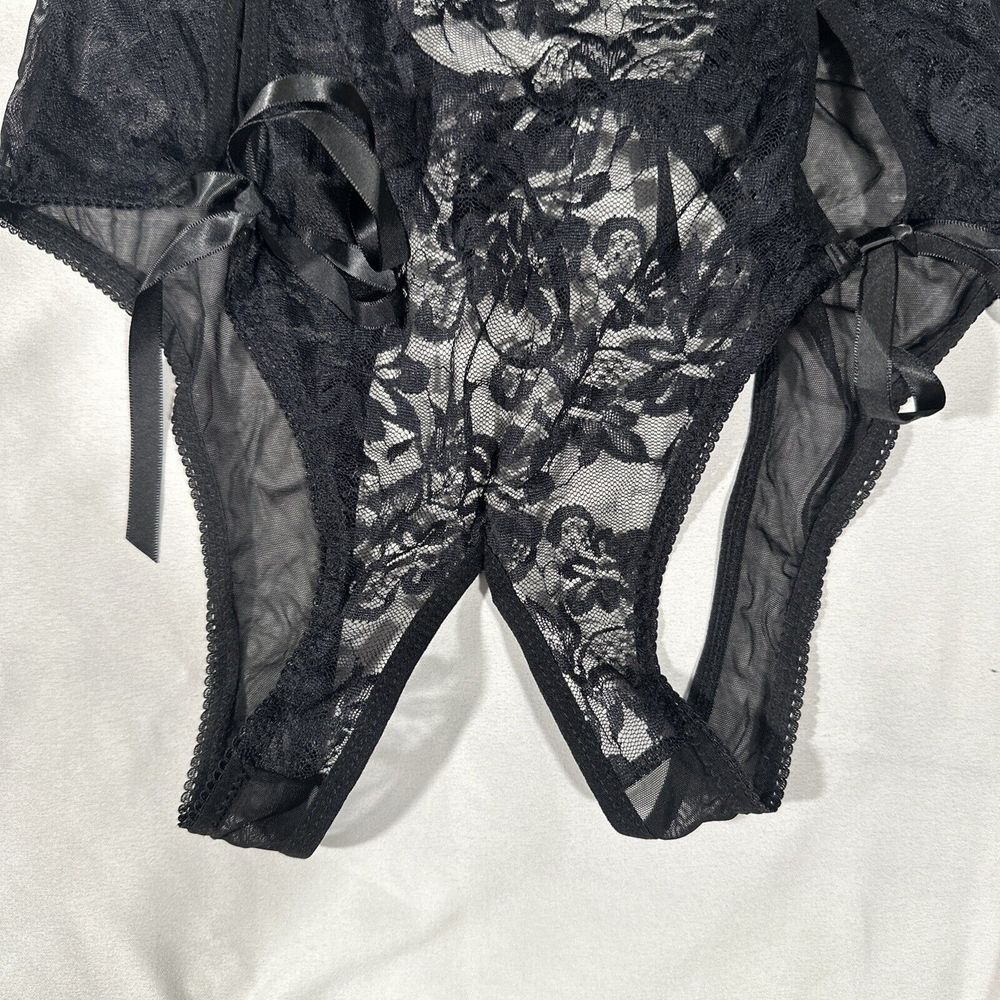 NEW$42 Oh La La Cheri [ OS ] Zara Underwire Open Cup Open Gusset Lace Teddy 6387 - Picture 8 of 15